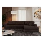 Narożnik SAVONA L - strona prawa - brązowy, sztruks