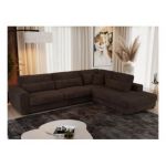 Narożnik SAVONA L - strona prawa - brązowy, sztruks