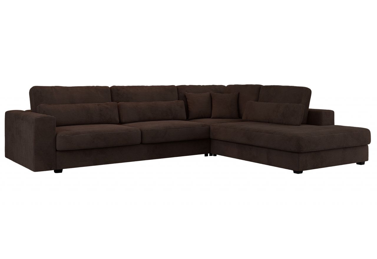 Narożnik SAVONA L - strona prawa - brązowy, sztruks