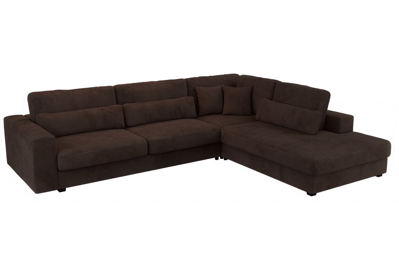 Narożnik SAVONA L - strona prawa - brązowy, sztruks