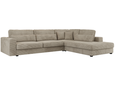 Narożnik SAVONA L - strona prawa - jasnoszary, sztruks