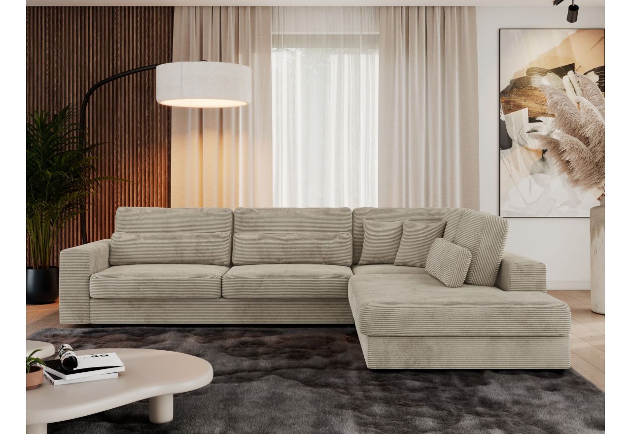 Narożnik SAVONA L - strona prawa - jasnoszary, sztruks