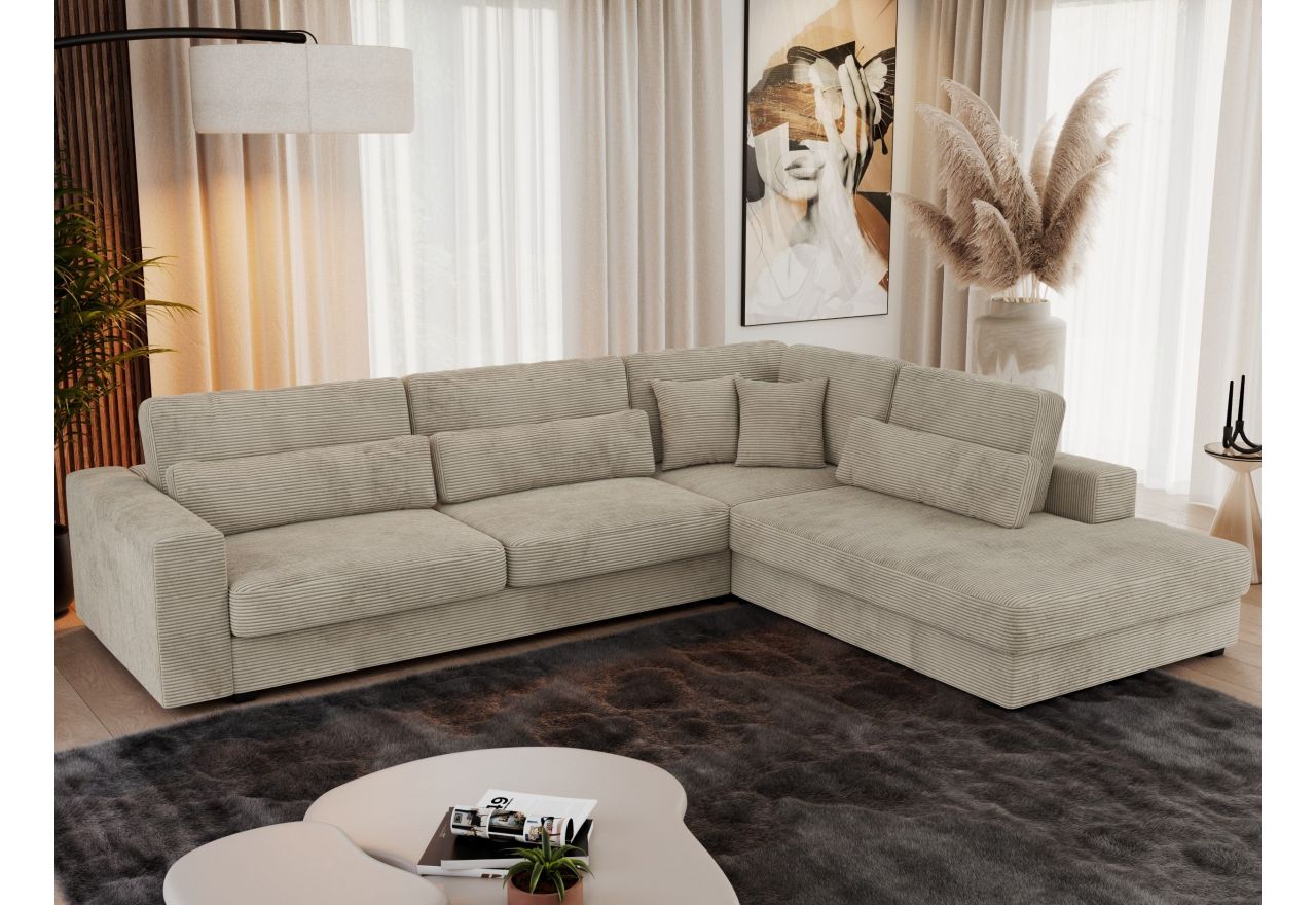 Narożnik SAVONA L - strona prawa - jasnoszary, sztruks