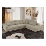 Narożnik SAVONA L - strona prawa - jasnoszary, sztruks