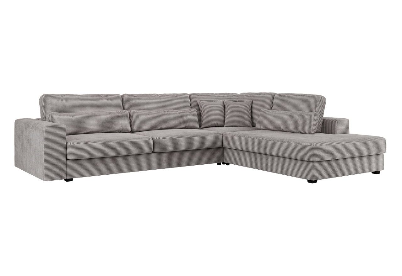 Narożnik SAVONA L - strona prawa - szary, sztruks