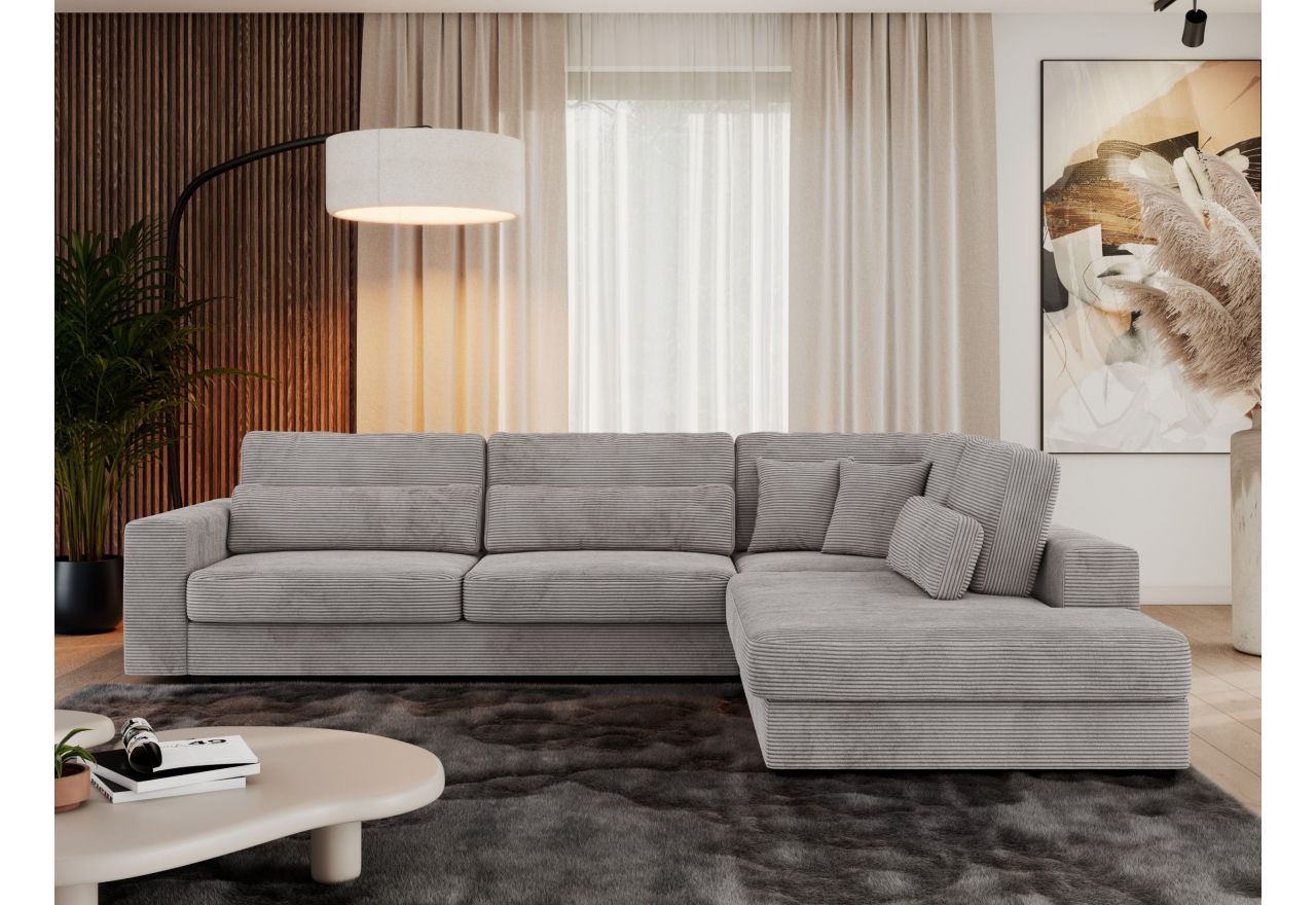 Narożnik SAVONA L - strona prawa - szary, sztruks