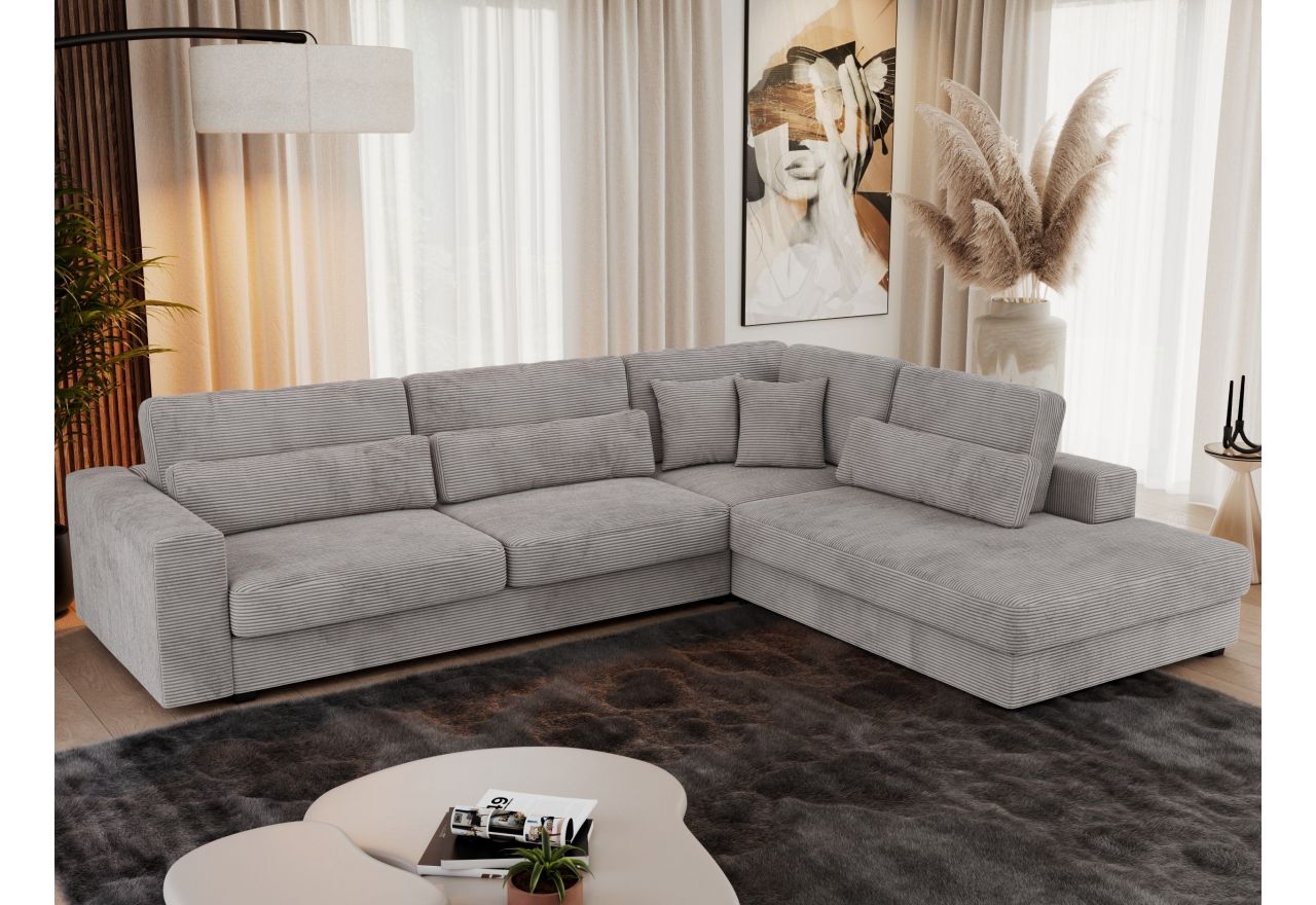 Narożnik SAVONA L - strona prawa - szary, sztruks