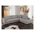 Narożnik SAVONA L - strona prawa - szary, sztruks