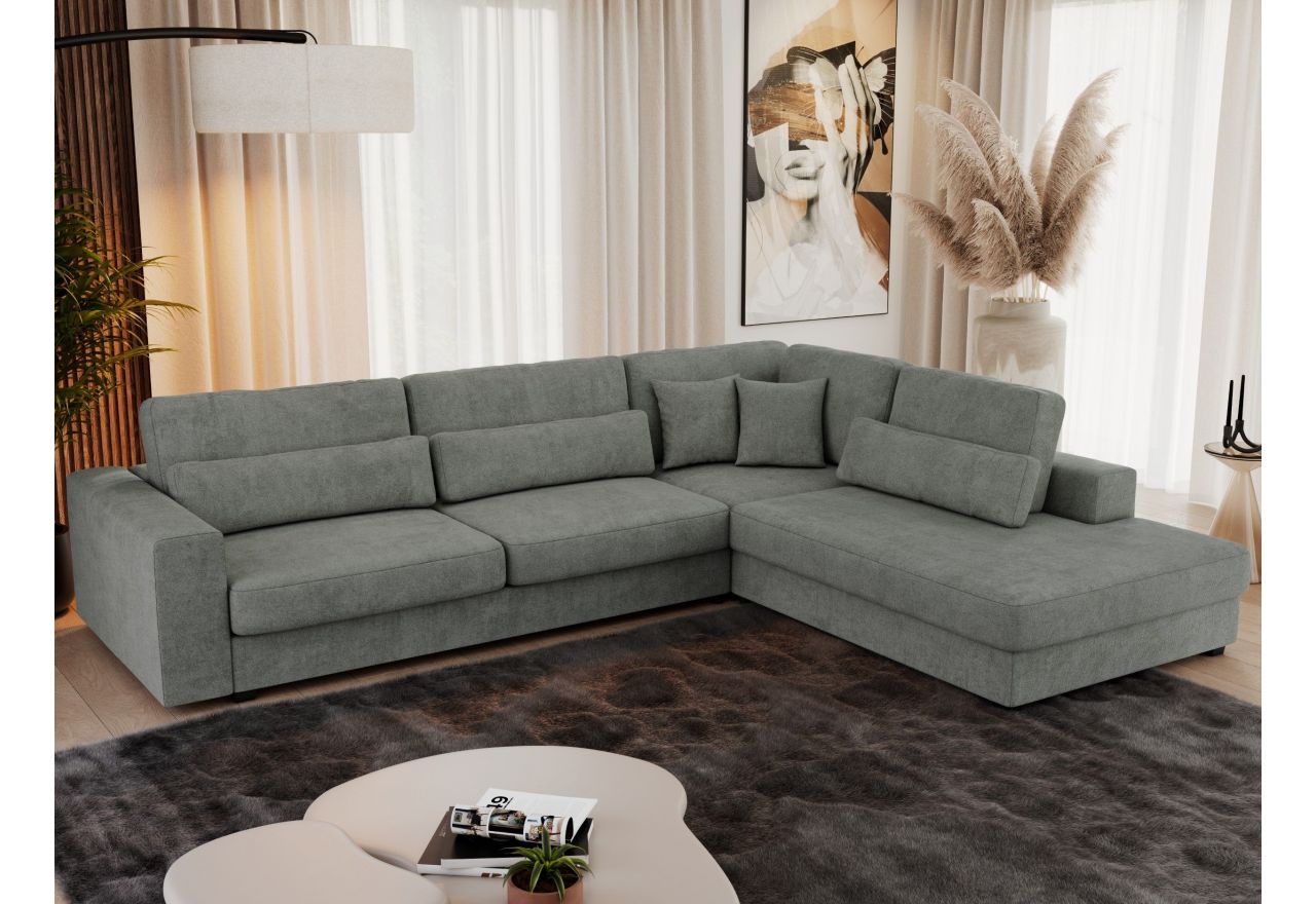 Narożnik SAVONA L - strona prawa - szary, struktura