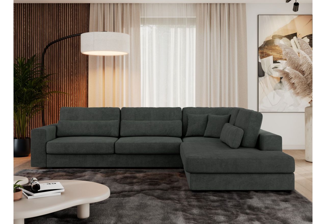 Narożnik SAVONA L - strona prawa - ciemnoszary, struktura