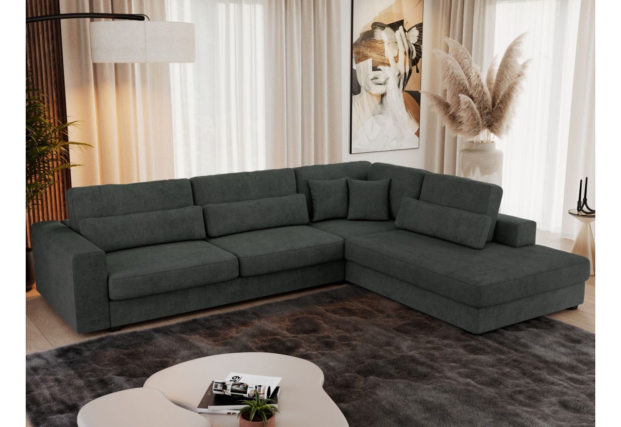 Narożnik SAVONA L - strona prawa - ciemnoszary, struktura