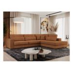 Narożnik SAVONA L - strona prawa - pomarańczowy, struktura