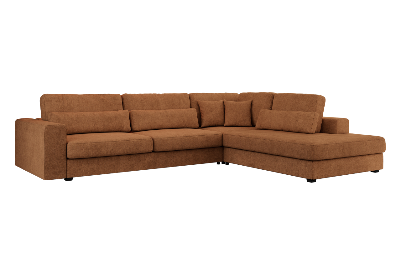 Narożnik SAVONA L - strona prawa - pomarańczowy, struktura