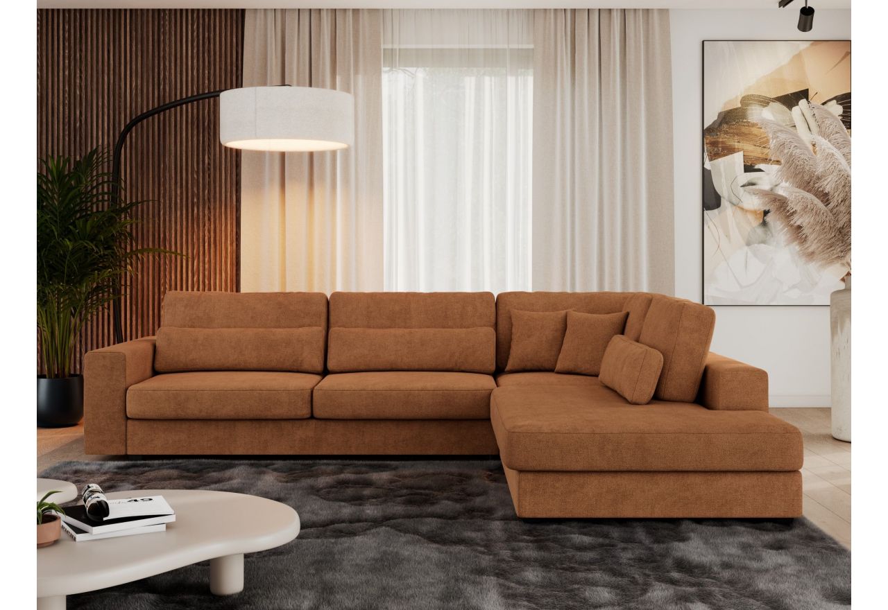 Narożnik SAVONA L - strona prawa - pomarańczowy, struktura