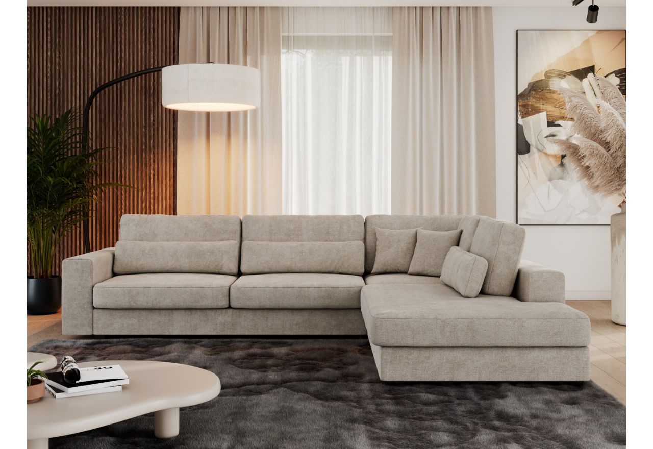 Narożnik SAVONA L - strona prawa - beżowy, struktura