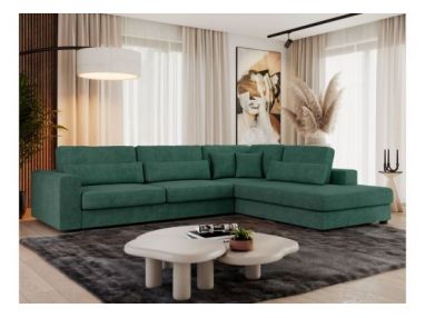 Narożnik SAVONA L - strona prawa - zielony, struktura