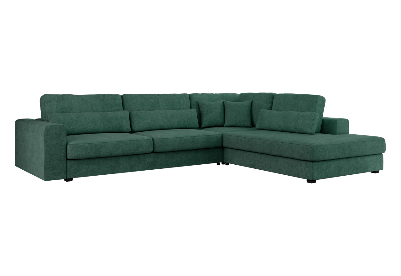 Narożnik SAVONA L - strona prawa - zielony, struktura