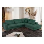 Narożnik SAVONA L - strona prawa - zielony, struktura