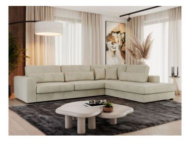 Narożnik SAVONA L - strona prawa - beżowy, welwet