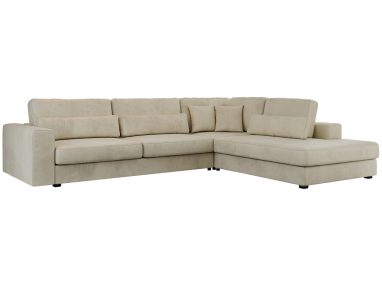 Narożnik SAVONA L - strona prawa - beżowy, welwet