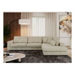 Narożnik SAVONA L - strona prawa - beżowy, welwet