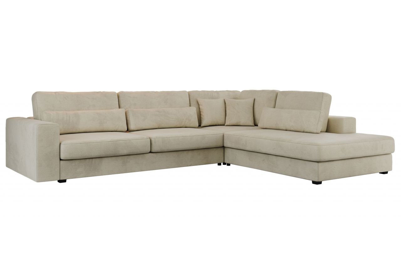 Narożnik SAVONA L - strona prawa - beżowy, welwet