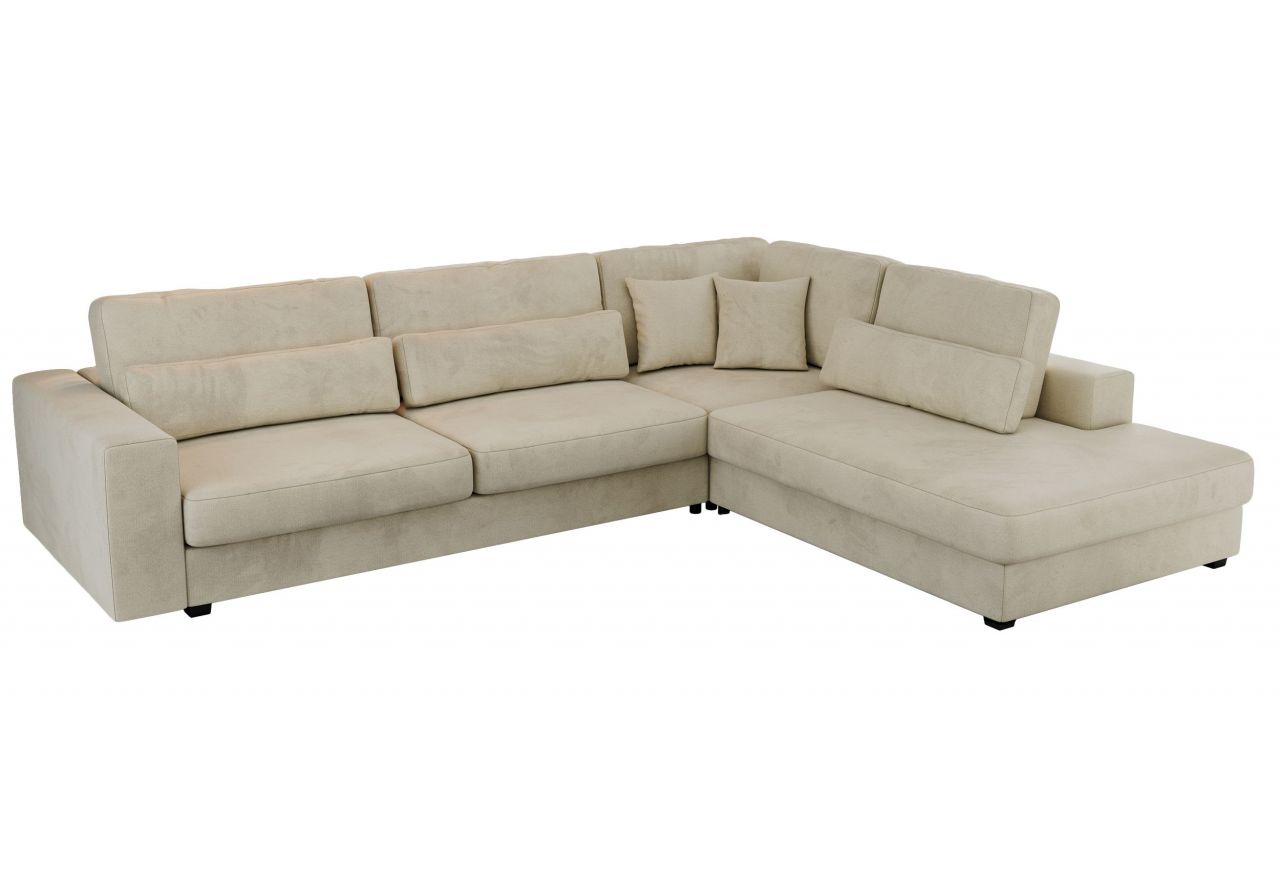 Narożnik SAVONA L - strona prawa - beżowy, welwet