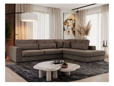 Narożnik SAVONA L - strona prawa - brązowy, welwet