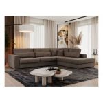 Narożnik SAVONA L - strona prawa - brązowy, welwet