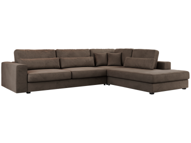 Narożnik SAVONA L - strona prawa - brązowy, welwet