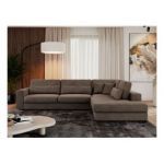 Narożnik SAVONA L - strona prawa - brązowy, welwet