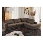 Narożnik SAVONA L - strona prawa - brązowy, welwet