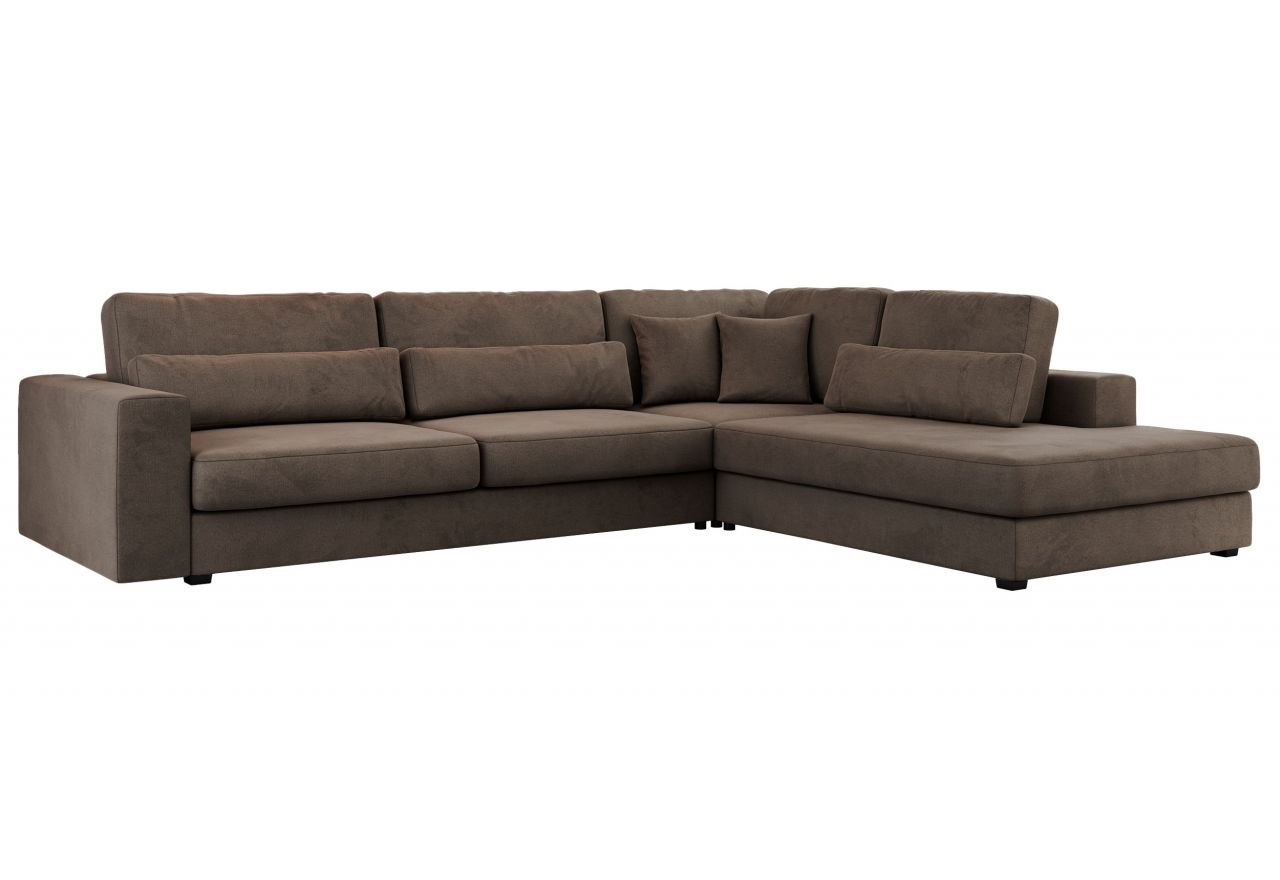 Narożnik SAVONA L - strona prawa - brązowy, welwet