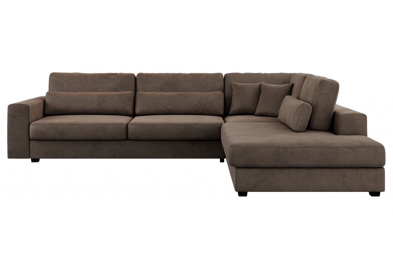 Narożnik SAVONA L - strona prawa - brązowy, welwet