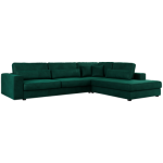 Narożnik SAVONA L - strona prawa - ciemnozielony, welwet