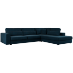 Narożnik SAVONA L - strona prawa - ciemnoniebieski, welwet