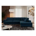 Narożnik SAVONA L - strona prawa - ciemnoniebieski, welwet