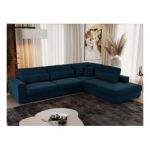 Narożnik SAVONA L - strona prawa - ciemnoniebieski, welwet
