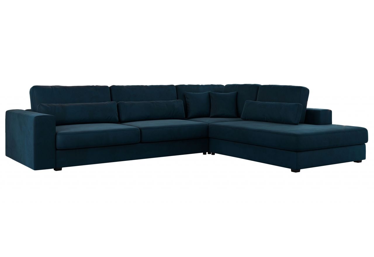 Narożnik SAVONA L - strona prawa - ciemnoniebieski, welwet