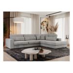 Narożnik SAVONA L - strona prawa - jasnoszary, welwet