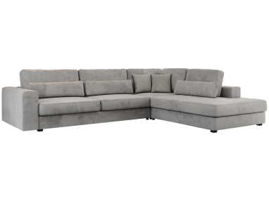 Narożnik SAVONA L - strona prawa - jasnoszary, welwet