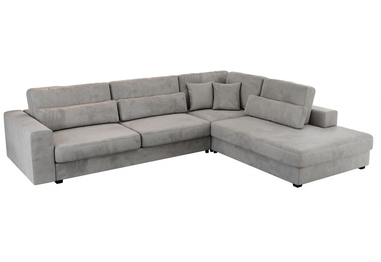 Narożnik SAVONA L - strona prawa - jasnoszary, welwet