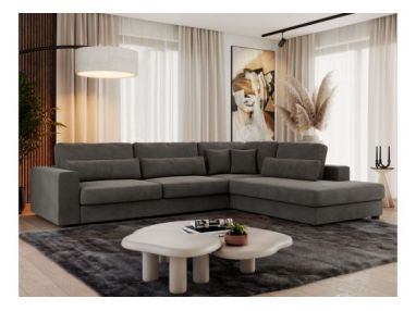 Narożnik SAVONA L - strona prawa - ciemnoszary, welwet