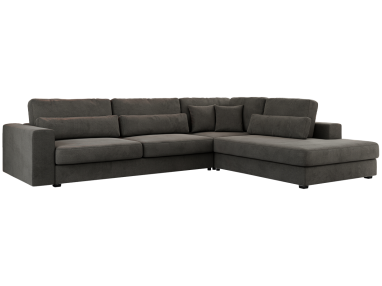 Narożnik SAVONA L - strona prawa - ciemnoszary, welwet