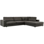 Narożnik SAVONA L - strona prawa - ciemnoszary, welwet