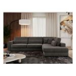 Narożnik SAVONA L - strona prawa - ciemnoszary, welwet