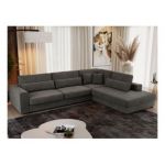 Narożnik SAVONA L - strona prawa - ciemnoszary, welwet