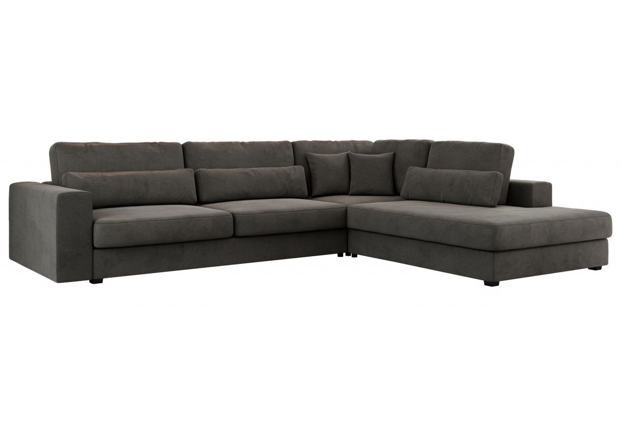 Narożnik SAVONA L - strona prawa - ciemnoszary, welwet