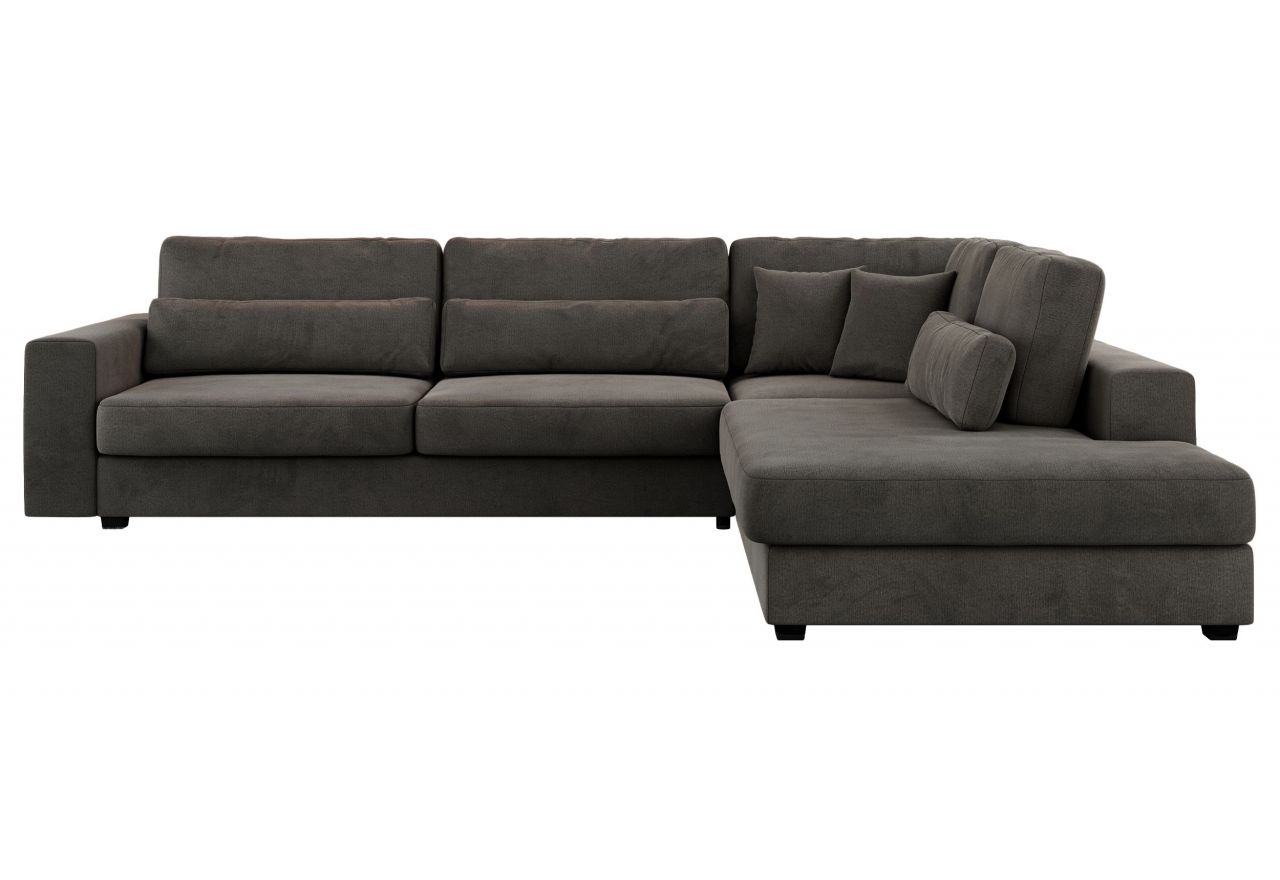 Narożnik SAVONA L - strona prawa - ciemnoszary, welwet