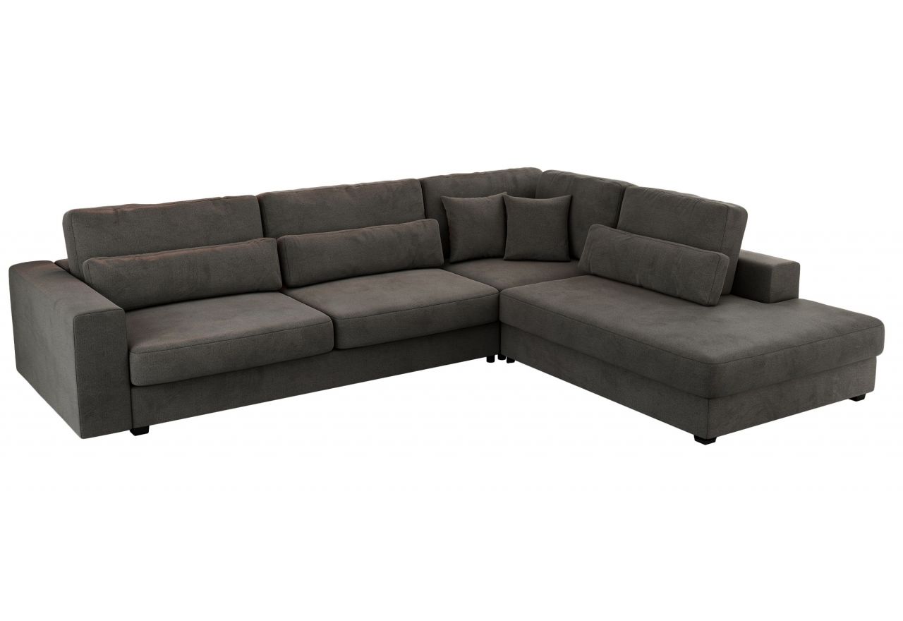 Narożnik SAVONA L - strona prawa - ciemnoszary, welwet